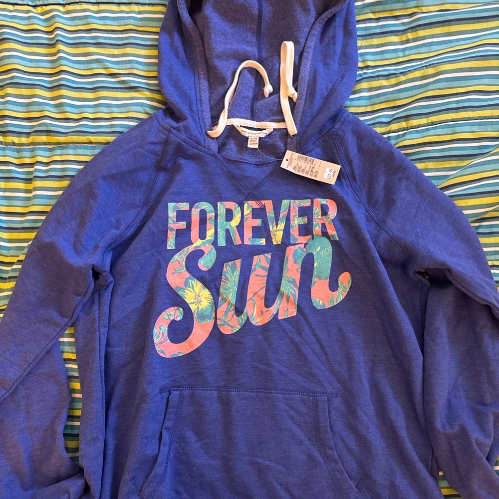 Blue Women’s Hoodie with 'Forever Sun' Print
